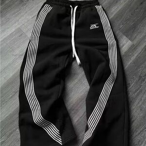 Black Joggers with White Stripes